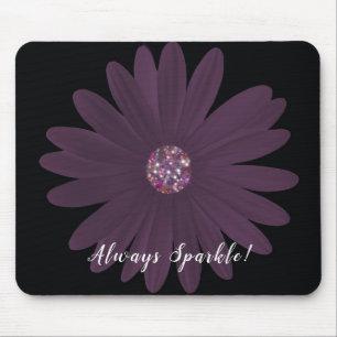 Alltid Gnistra, lila daisy med glitter center Musmatta