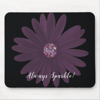 Alltid Gnistra, lila daisy med glitter center Musmatta