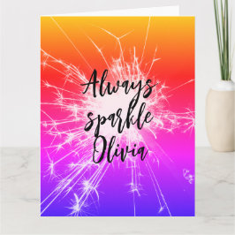 Alltid Gnistra Motiverande Rosa anpassat namn Kort