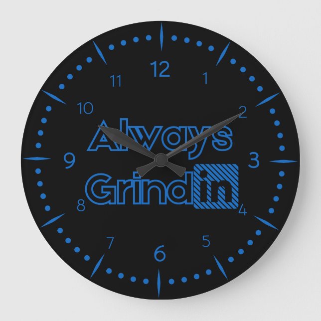 Alltid Grindin Roman Numeral Stor Klocka (Framsida)