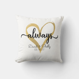 Alltid Guld Heart Personlig Bröllop Kudde