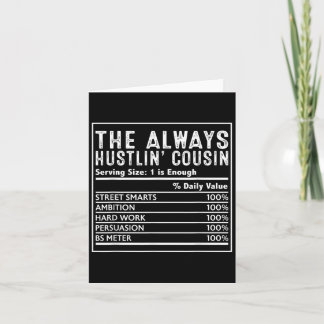 Alltid Hustlin’ Cousin Nutrition Facts Funny Kort