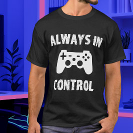 Alltid i kontroll Gamer Svart Vitt T Shirt