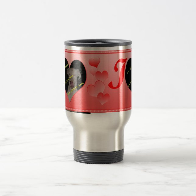 "Alltid i min hjärta" valentin gåva för dag Resemugg (Center)