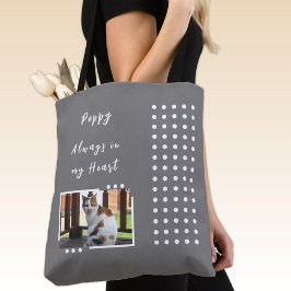 Alltid i mitt hjärta 2-foto djurälskare grått tygkasse