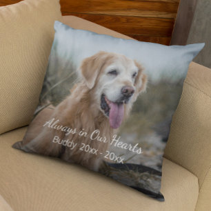 Alltid i mitt hjärta Hund Foto Sympati Minnesstund Kudde