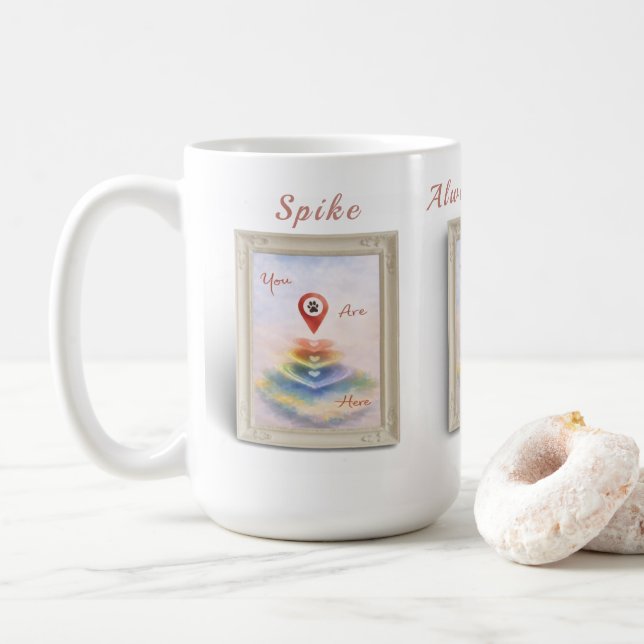 Alltid i mitt hjärta Husdjur Minnesmugg - Du är hä Kaffemugg (Med munk)