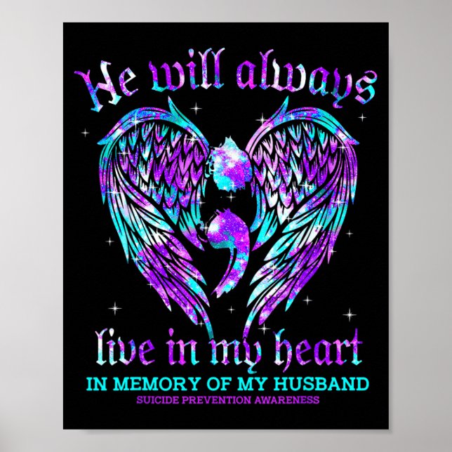 Alltid I Mitt Hjärta Min Make Förebyggande Medvete Poster (Framsidan)