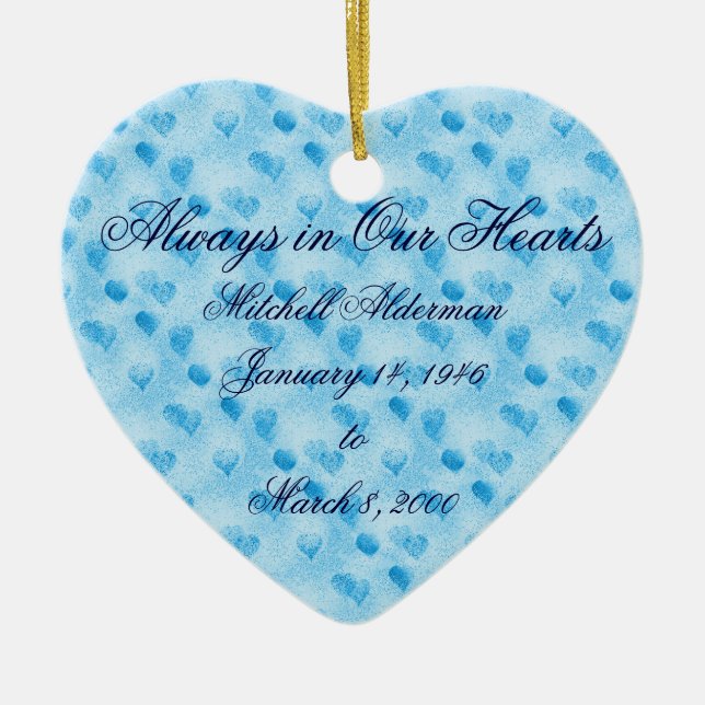 Alltid i vår hjärtablåttprydnad julgransprydnad keramik (Framsidan)