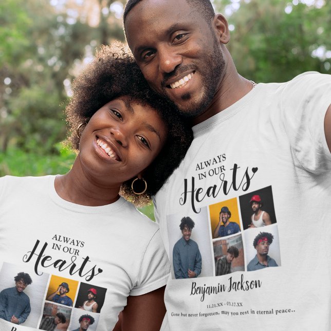 Alltid i våra hjärtan | 6 Fotokollage | Memorial T Shirt (Skapare uppladdad)