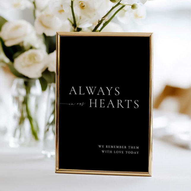 Alltid i våra hjärtan: Minimalistiskt Bröllop-teck Inbjudningar (Always in Our Hearts Minimalist Wedding Sign)