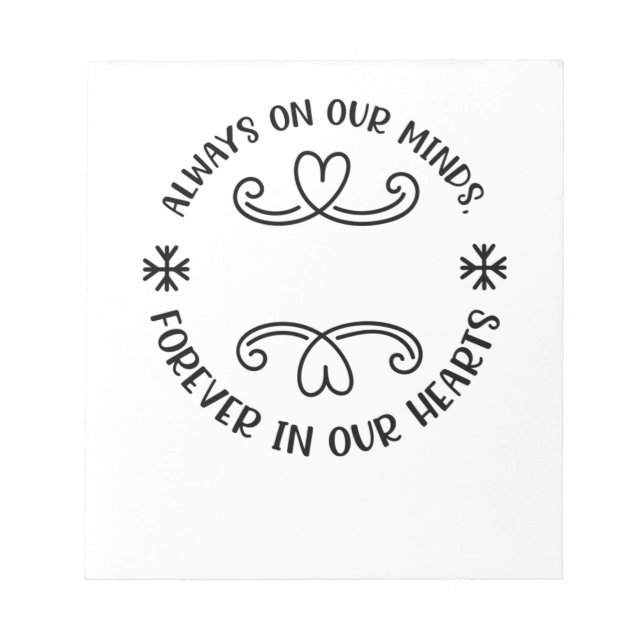 Alltid i våra hjärtan, svart.p anteckningsblock (Framsida)