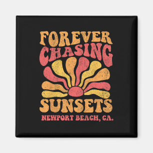 Alltid jaga solnedgångar Newport Beach Kalifornien Magnet