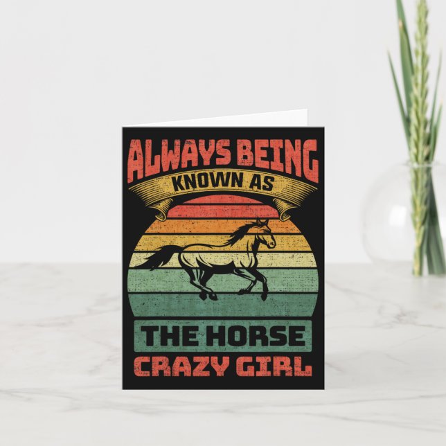 Alltid känd som Horse Crazy Girl Kort (Framsida)