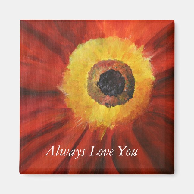Alltid Kärlek Blommigt Art 5.1 Kvadratstreck Magnet (Framsidan)