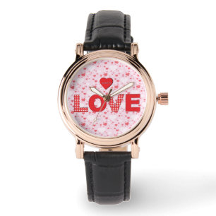 Alltid KÄRLEK med Red Hearts Valentine Birthday Armbandsur