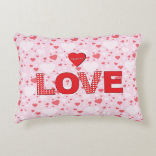Alltid KÄRLEK med Red Hearts Valentine Birthday Prydnadskudde