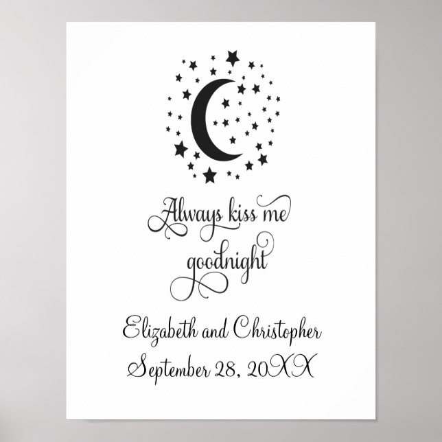 Alltid Kiss Me Bra Night Bröllop Gift Poster (Framsidan)
