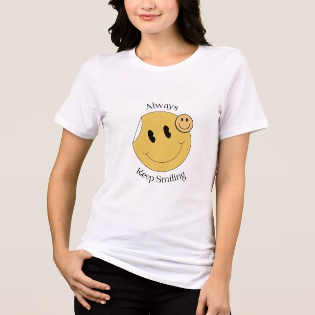 Alltid Leende T-Shirt - Sött Leende Ansikte (Framsida)