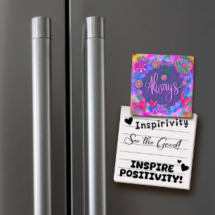 Alltid Lila Flower Heart-inspirerande Trendig Magnet