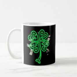 Alltid Lucky Four Leaf Clover Pengar Manifestation Kaffemugg