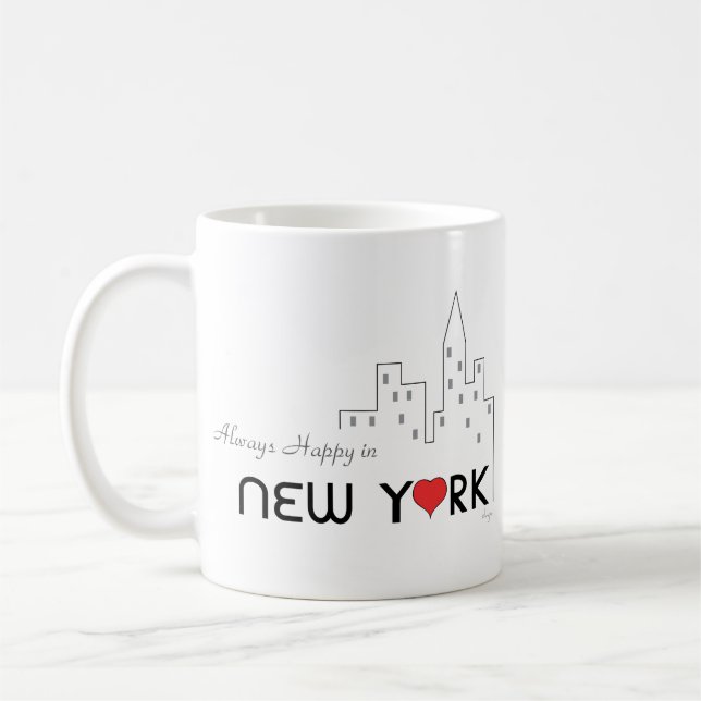 Alltid Lycklig i New York Kaffemugg (Vänster)