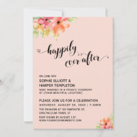 Alltid Lyckliga Kärlek Skript Rosa Boho Blommig