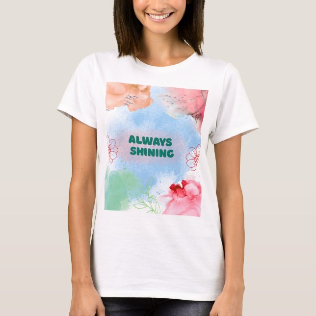 Alltid Lysande Blommig Konst Kvinnors T-Shirt (Framsida)