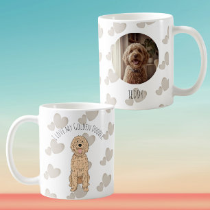 Alltid Med Dig   Anpassad Foto Golden Doodle Kaffemugg