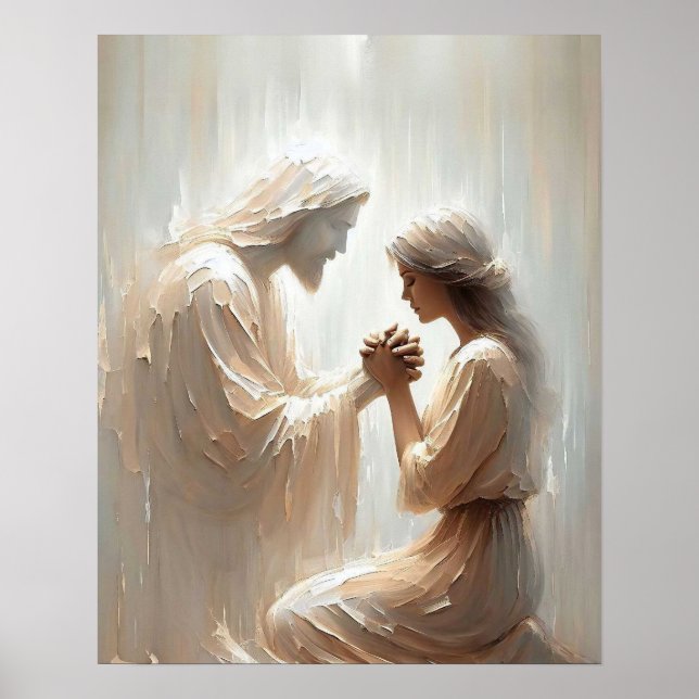 Alltid med dig, kristen konst, Jesus och kvinnan Poster (Framsidan)