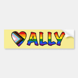 Alltid med Progress-Pridet Flagga Fylld Brev Bildekal