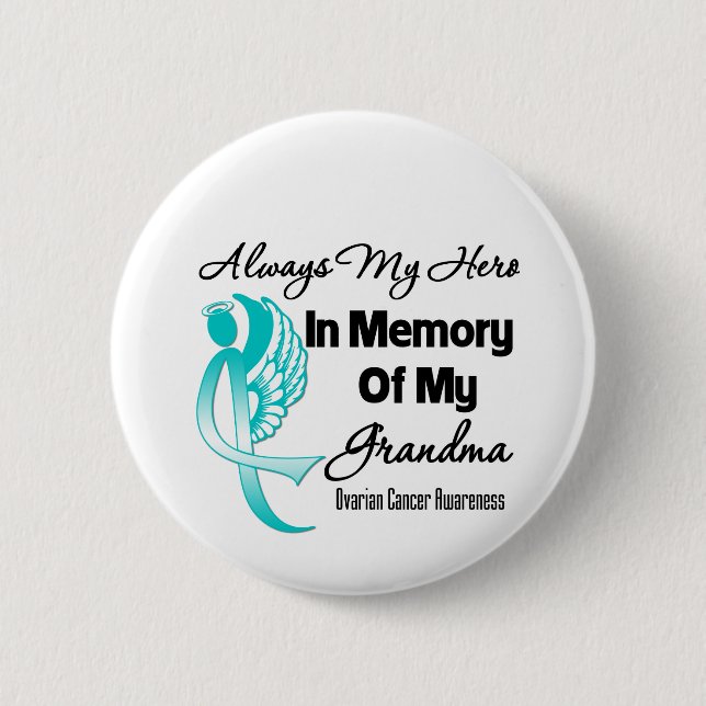 Alltid min Hero in Memory Grandma - Ovarian Cancer Knapp (Framsida)