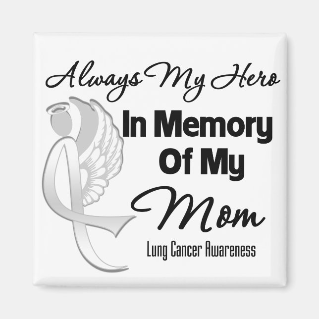 Alltid min Hero in Memory Mamma - Lung Cancer Magnet (Framsidan)