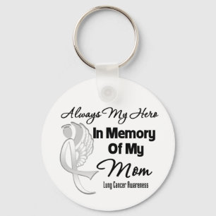 Alltid min Hero in Memory Mamma - Lung Cancer Nyckelring