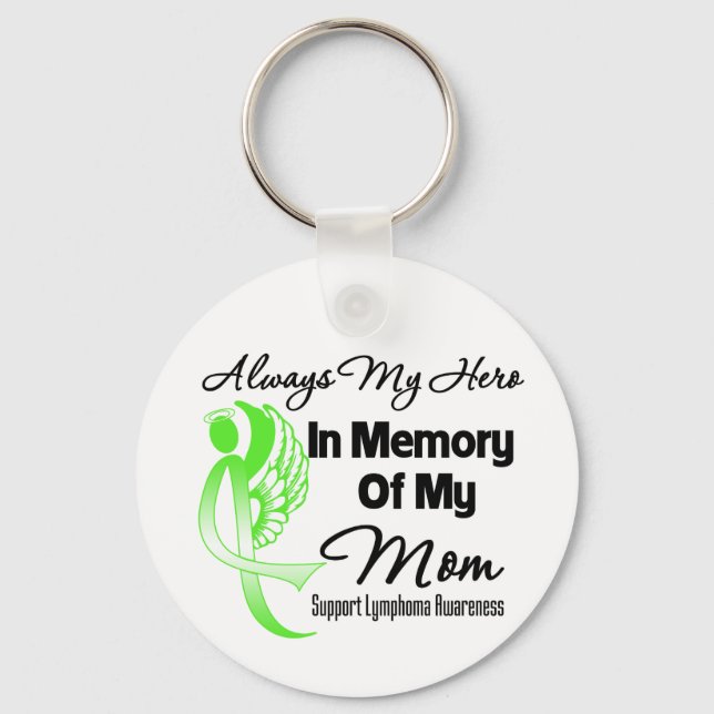 Alltid min Hero in Memory Mamma - Lymphoma Nyckelring (Framsida)