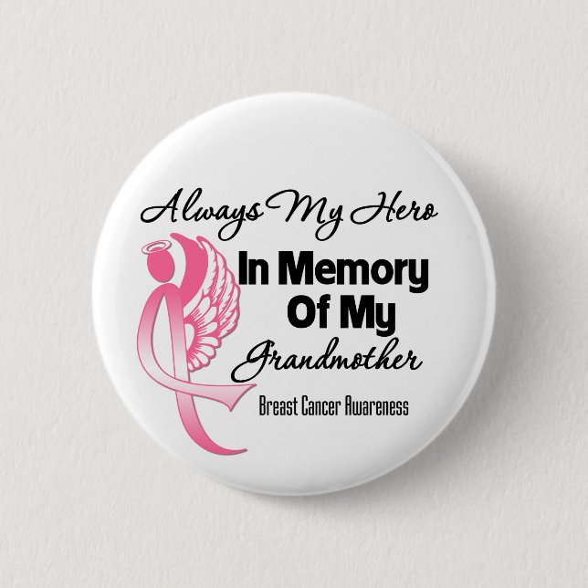 Alltid min hjälte I minnet Mormor Bröstcancer Knapp (Framsida)