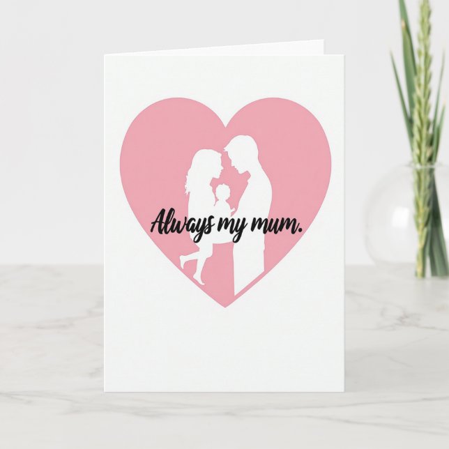 Alltid Min Mamma Rosa Hjärtkort Kort (Framsida)