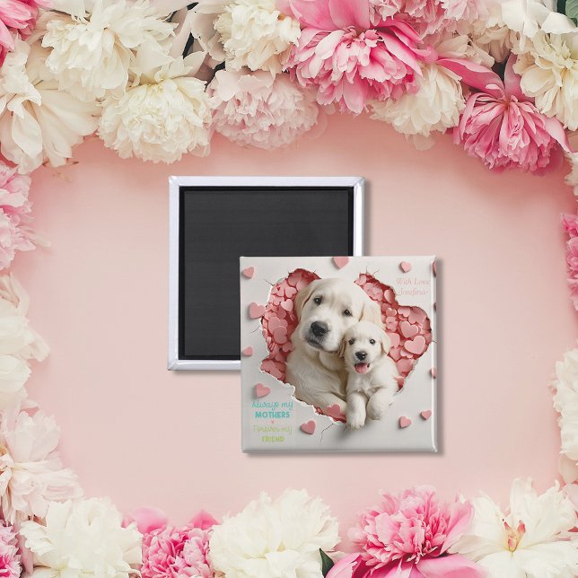 Alltid min Mor - Hund och Morsa och Baby Mors dag Magnet (Always my Mother -Dog Mum & Baby Mother's Day Magnet)