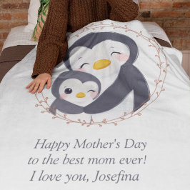 Alltid min Mor - Penguin Morsa & Baby Fleecefilt
