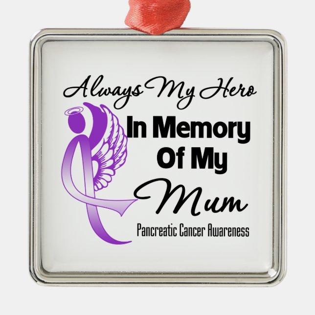 Alltid mitt Hero i minnet Morsa - Pankreascancer Julgransprydnad Metall (Framsidan)