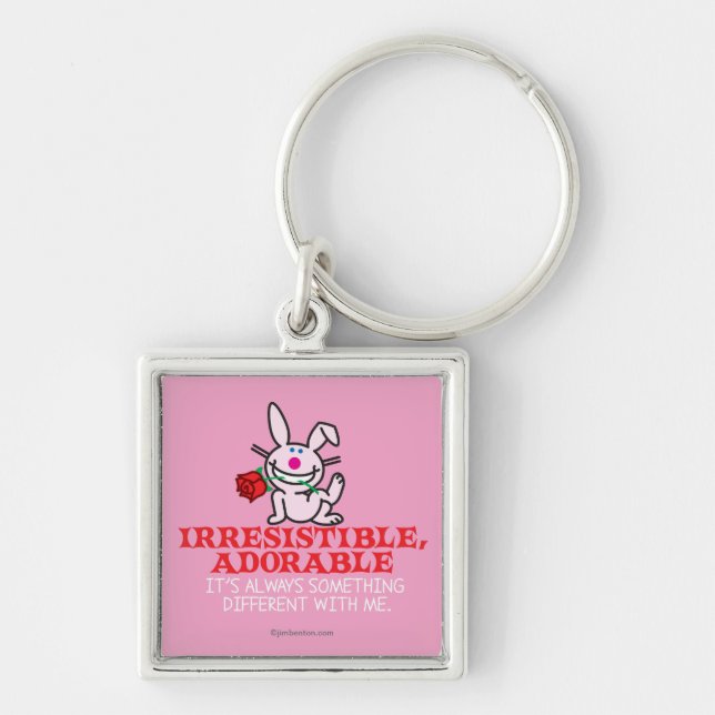 Alltid något annat fyrkantig silverfärgad nyckelring (Framsidan)