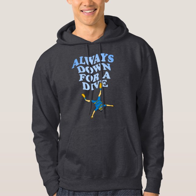 Alltid nedåt för en enhet | Lönsam Dyka Hoodie (Framsida)