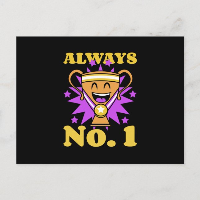 Alltid nummer 1 med allt | Trophémedalj Vykort (Framsida)