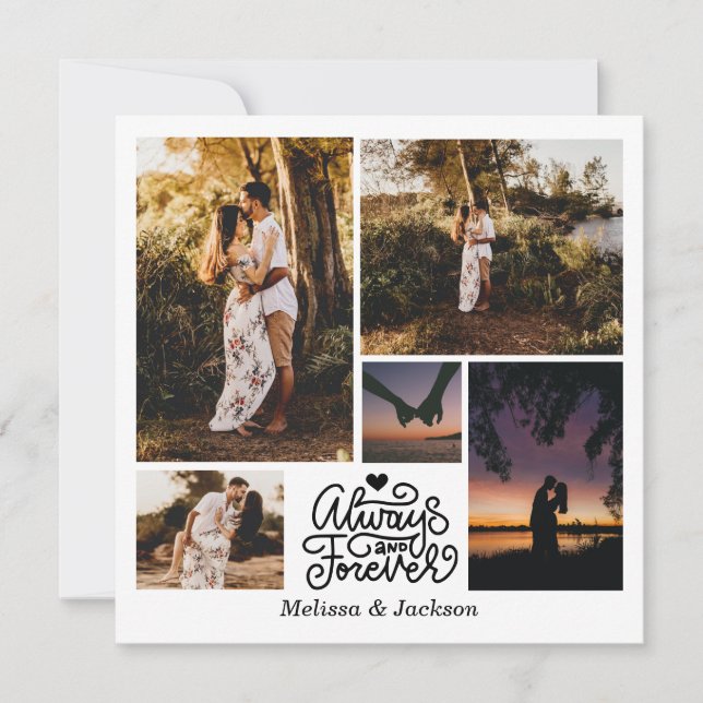 Alltid och för 5 foton Samla Alla hjärtans Julkort (Framsida)