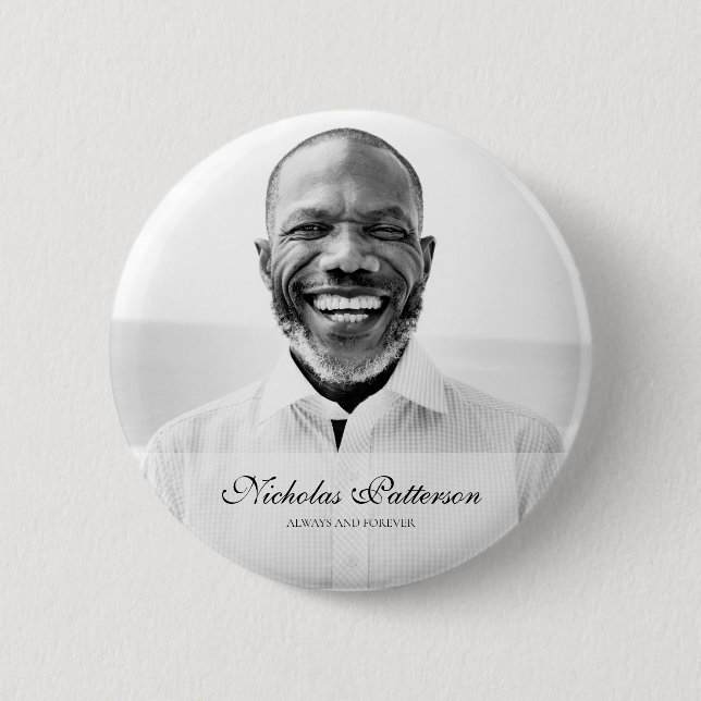 Alltid och för alltid| Klassiskt enkelt fotominnes Knapp (Framsida)