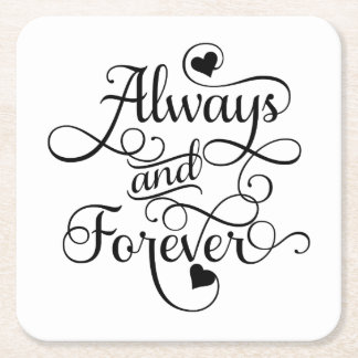 Alltid och för evigt, Bröllop eller Alla hjärtans  Underlägg Papper Kvadrat