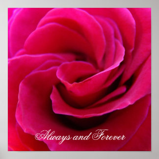 Alltid och för evigt konsttryck Rosa Ros Bröllop Poster