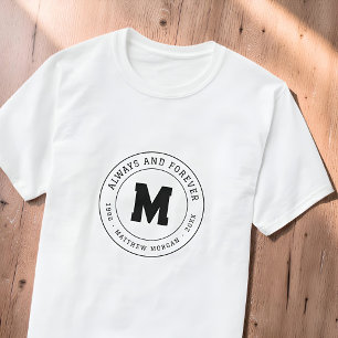 Alltid och för evigt minnesmonogram t shirt