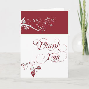 Alltid och för evigt Ruby Färg Band och Vinstockss Tack Kort