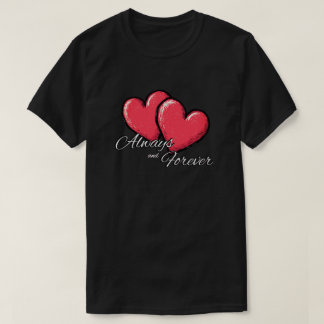 Alltid och för evigt T-shirt - Röd hjärta grafisk 